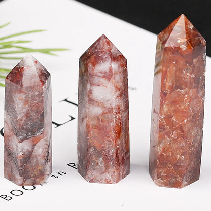 Natural Stone: Rose Quartz Amethyst Wand - Healing Crystals & Home Decor