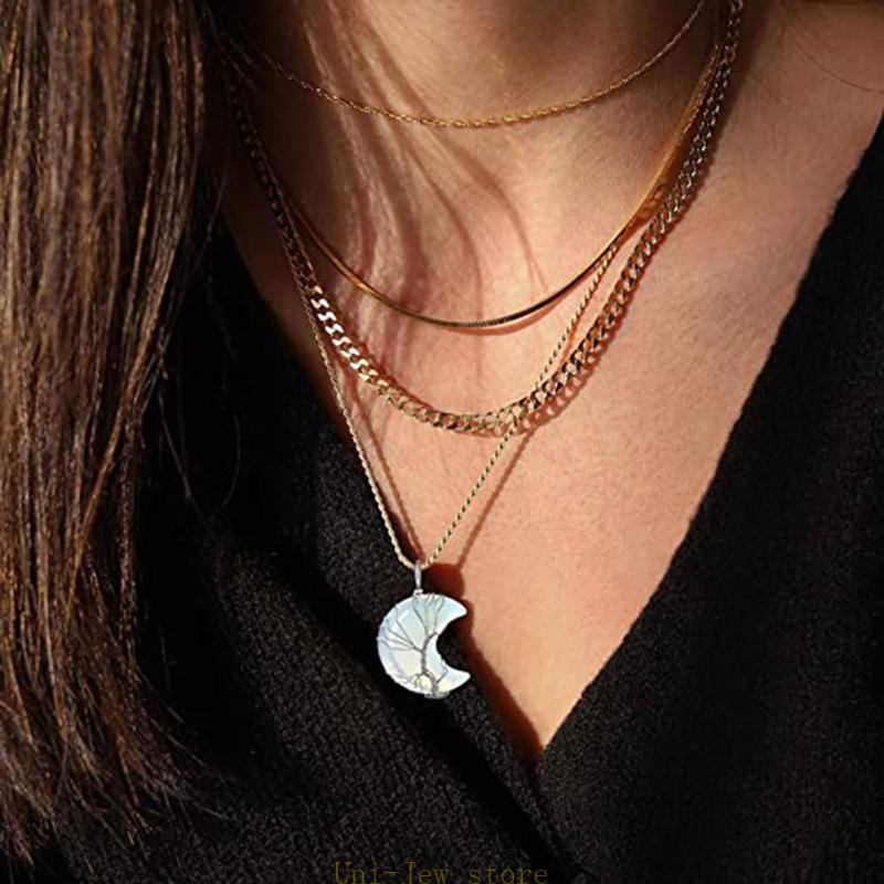 Crystal Necklace: 40GB Crystal Pendant Necklace - Natural Gemstone Jewelry Gift