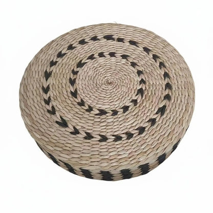 Woven Woven Mat Meditation Cushion Pillow Multi-Function Straw Woven Mat Pillow Round Straw Floor Pillow Breathable Round Woven Pouf