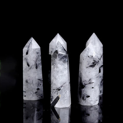 Natural Stone: Rose Quartz Amethyst Wand - Healing Crystals & Home Decor
