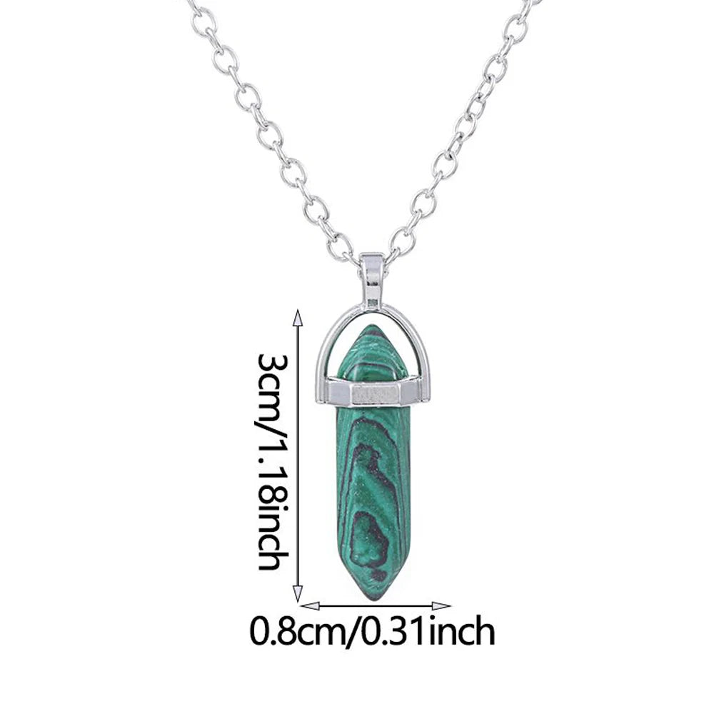 Natural Chakra Stone Rainbow Necklace - Crystal Chakra Pendant