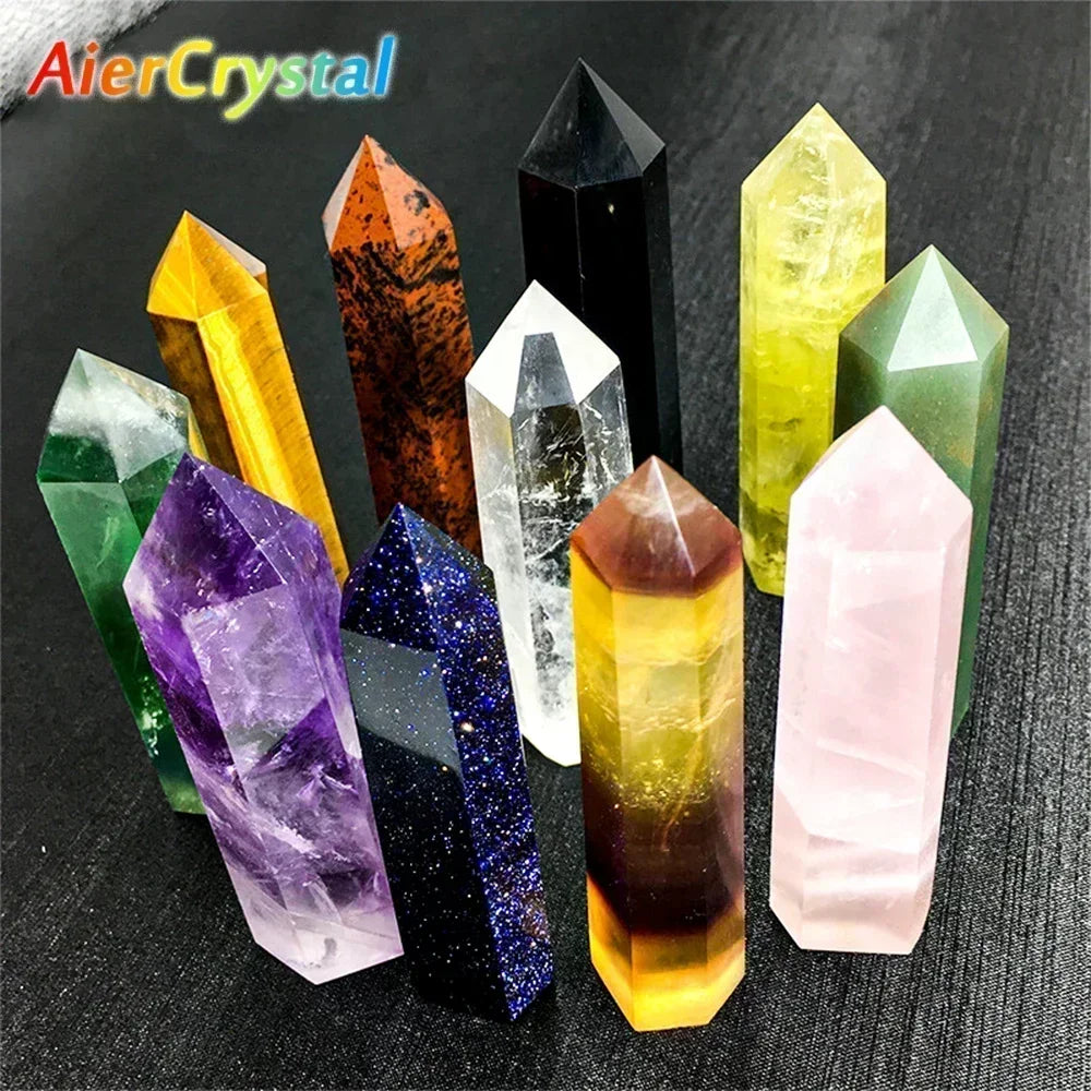 Natural Stone: Rose Quartz Amethyst Wand - Healing Crystals & Home Decor