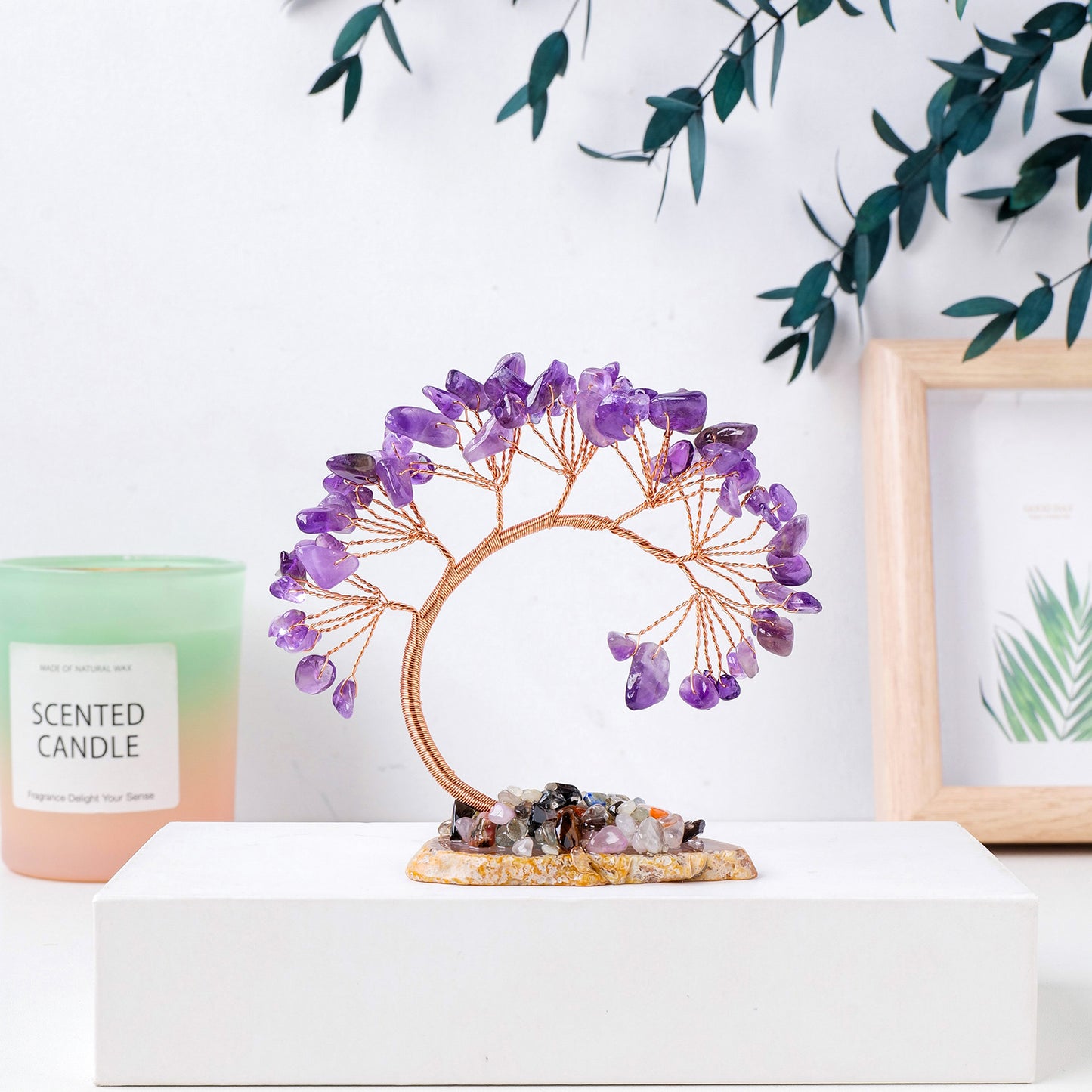 Healing Chakra Stone Tree - Natural Gemstone Home Decor