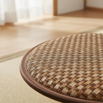 Japanese Design Woven Mat Pad High Resilience Foam Meditative Meditation Pad Woven Woven Mat Seat Sponge Filled Pouf Ottoman