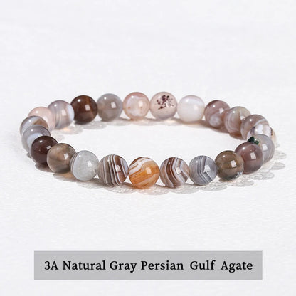 Healing Stone Bracelet: Obsidian, Fluorite, Jasper Beads