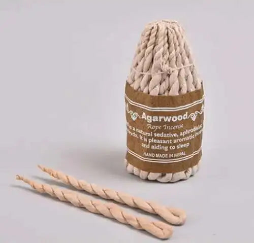 Incense: Sandalwood Rope Incense 50pcs - Handmade Nepal Aromatherapy