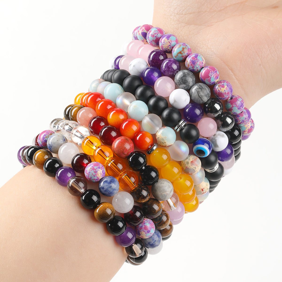 Natural Stone Healing Bracelet: 8mm Lucky Wealth Beads Jewelry