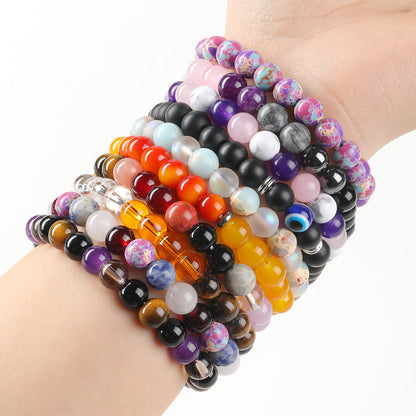 Natural Stone Healing Bracelet: 8mm Lucky Wealth Beads Jewelry