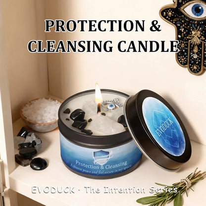 White Sage Frankincense Crystal Scented Candle Protection Cleansing Aromatherapy Meditation Room Decor Spiritual Yoga Gift 3oz