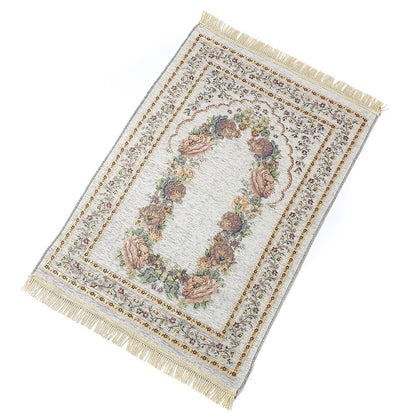 Prayer Rugs: Muslim Prayer Mat Chenille Cotton Rug - Portable & Decorative