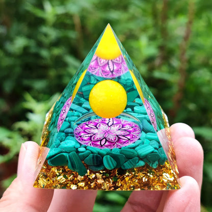 Healing Stones: Orgonite Pyramid Crystals - Healing Reiki Chakra Decor
