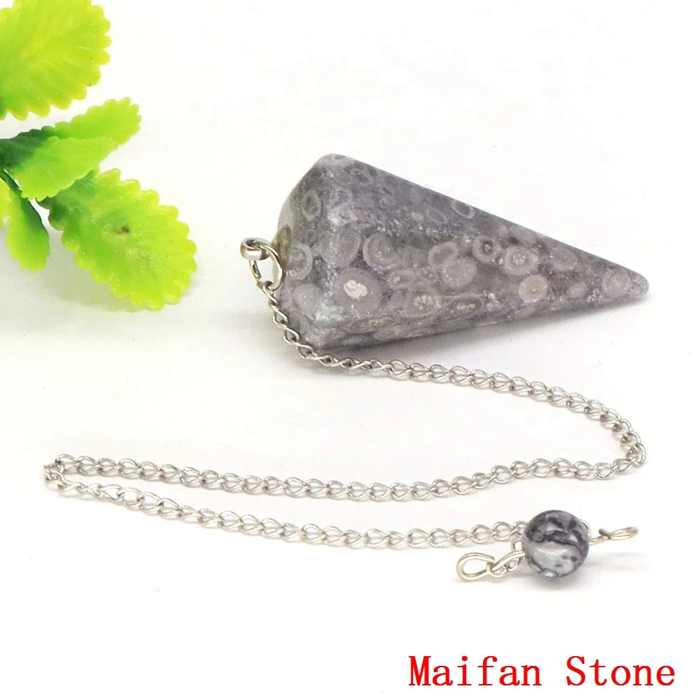 Natural Stone Healing Crystal Pendulum For Divination Dowsing Reiki Quartz Pendulo Jewelry Pendant Witchcraft Supplies Wholesale