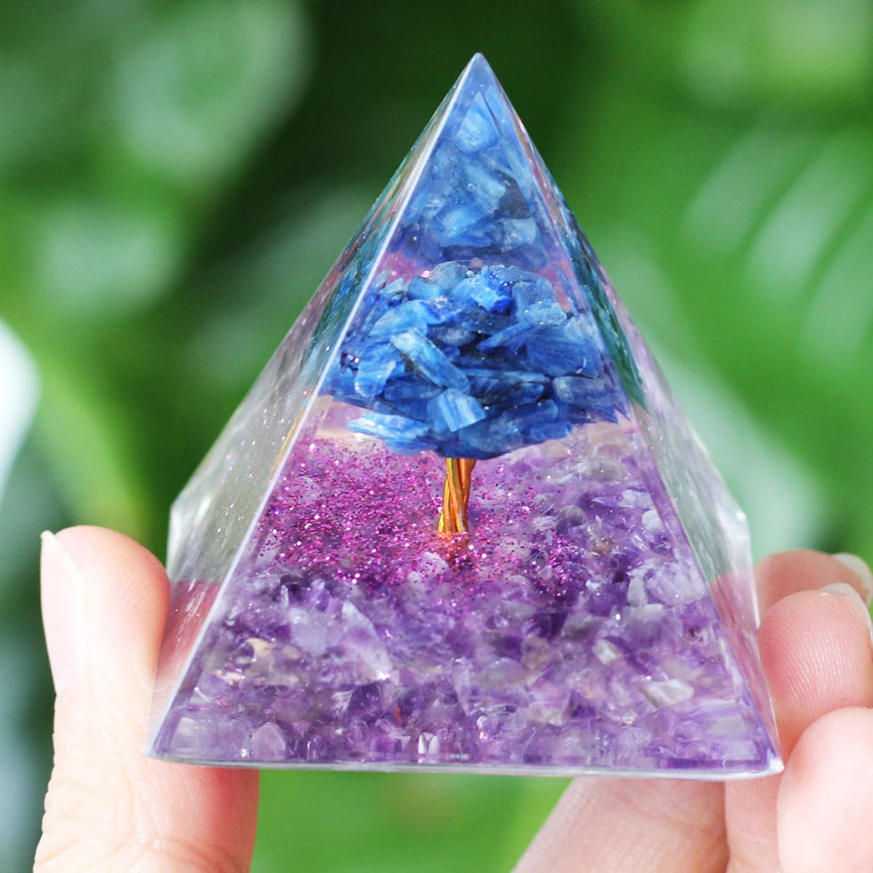 Healing Stones: Orgonite Pyramid Crystals - Healing Reiki Chakra Decor