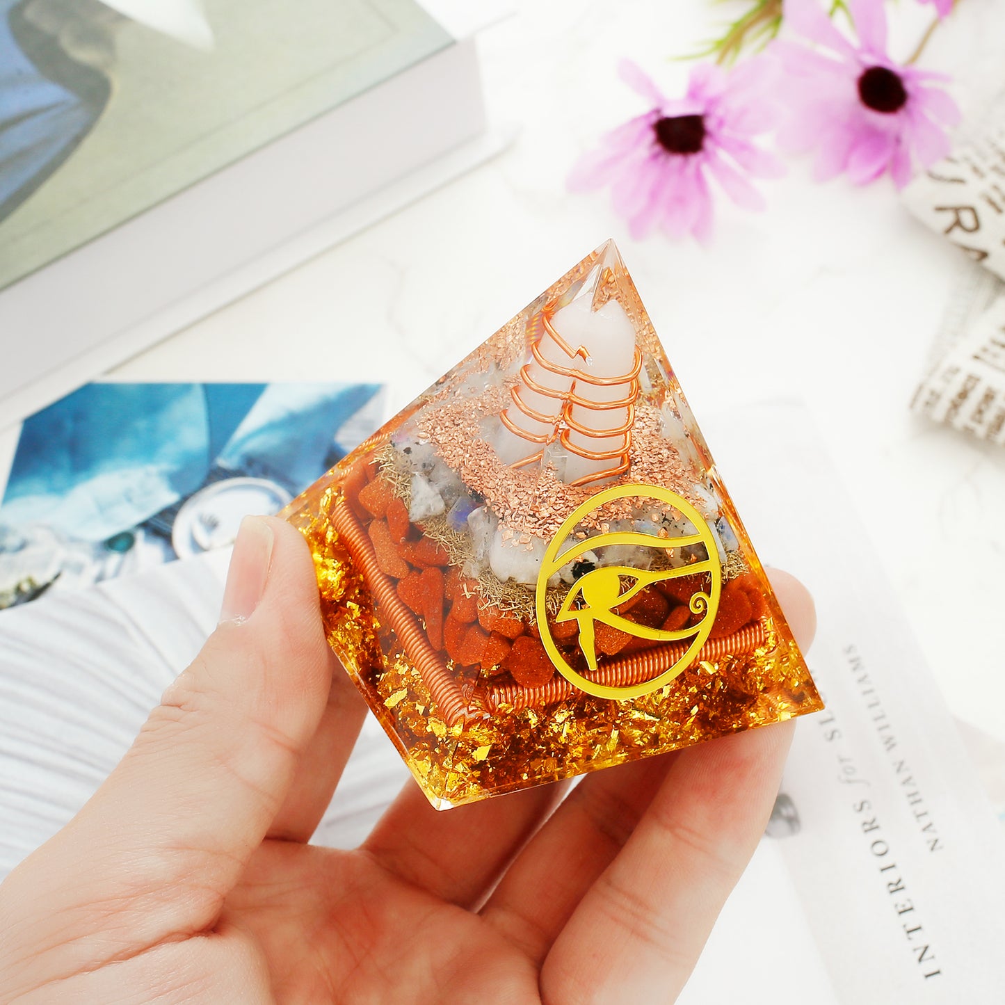 Reiki Crystal Pyramid Energy Protection Handmade Ornament
