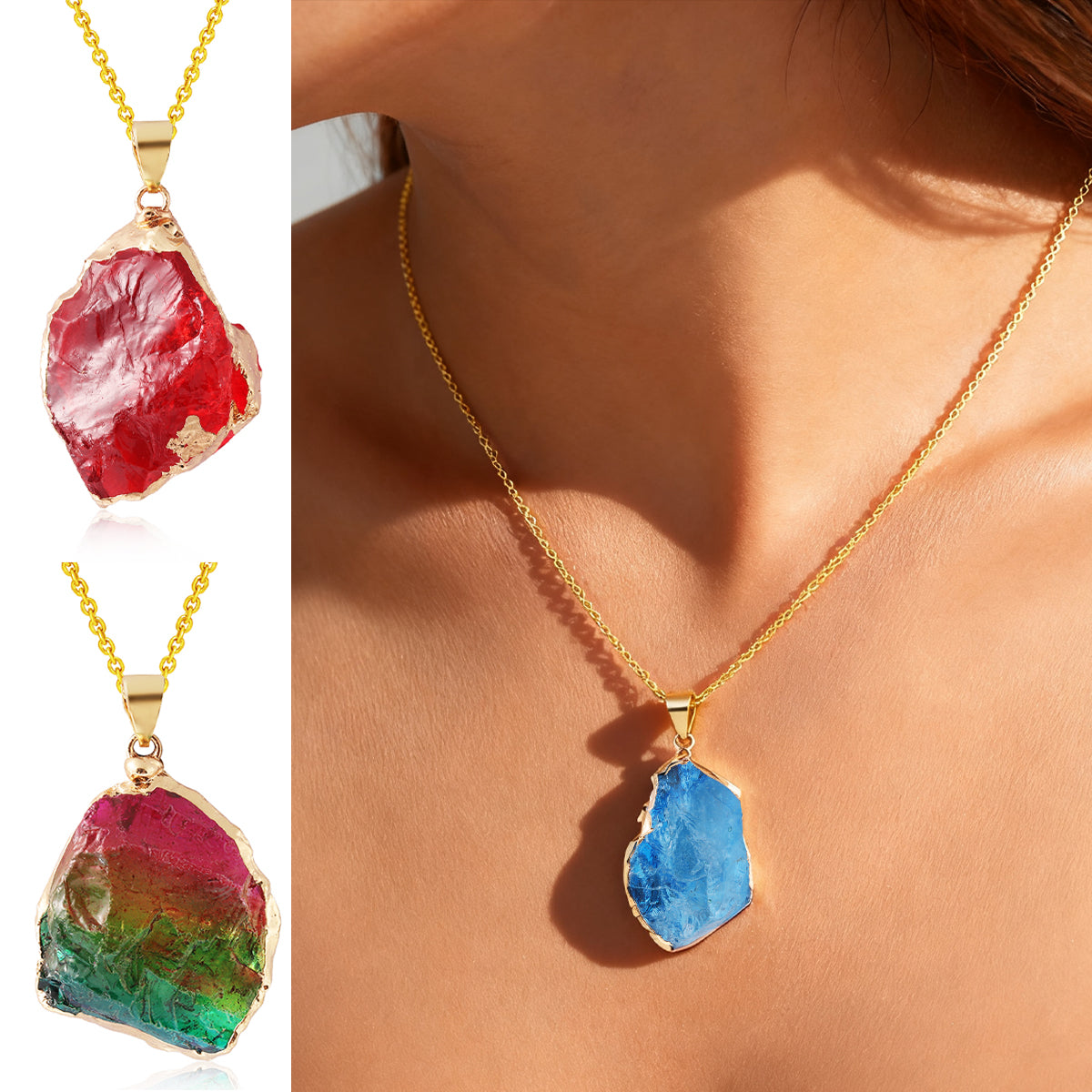 Healing Crystal Necklace: Irregular Gemstone for Women