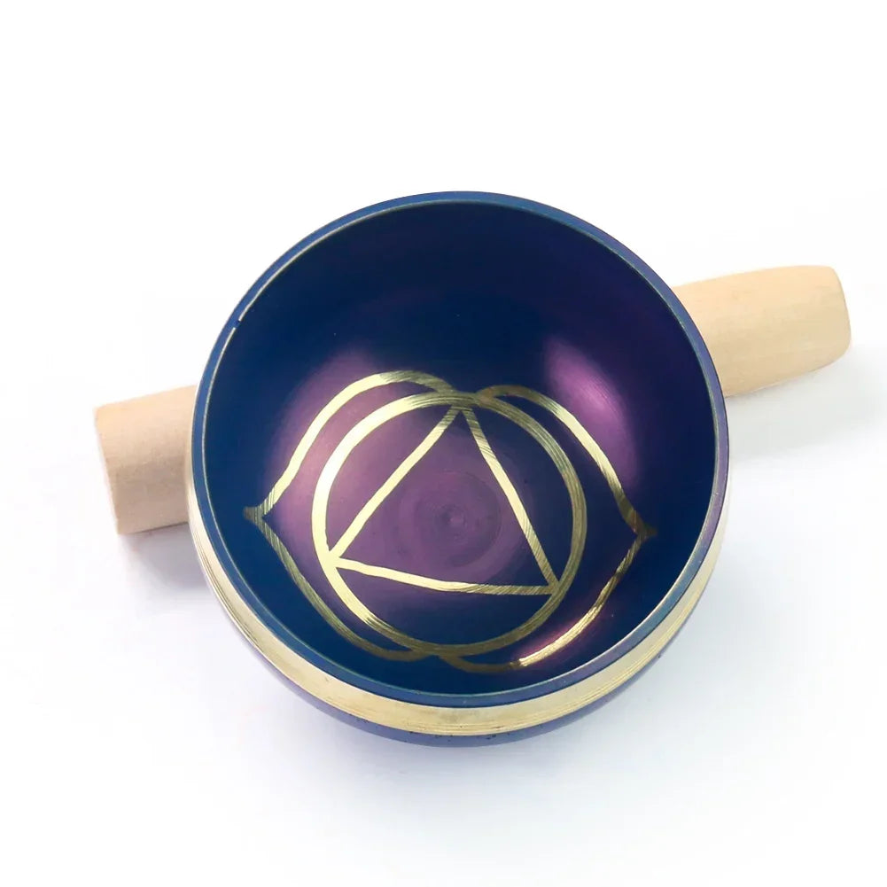 Nepal Colored Buddhist Tibetan Bowl Audio Healing Soul Relaxation Yoga Meditation Dharma Utensils 7 Chakra Copper Bowl Ornaments