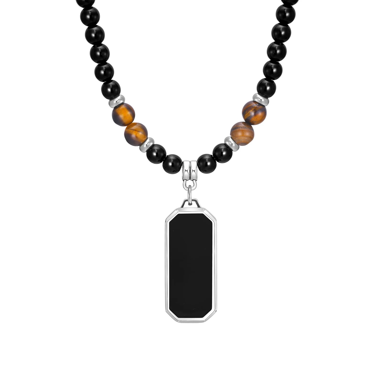 Necklace: Tibetan Phurba Kilaya Necklace - Tiger's Eye & Lava Stone