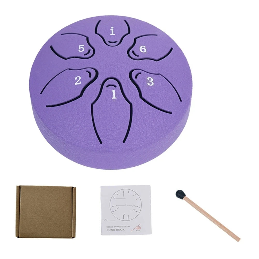 Steel Rain Drum 3" 6-Note Hand Pan for Yoga & Meditation