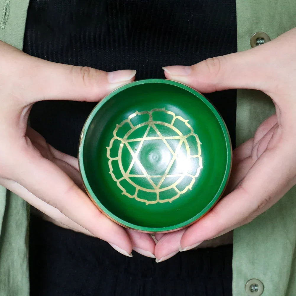 Nepal Colored Buddhist Tibetan Bowl Audio Healing Soul Relaxation Yoga Meditation Dharma Utensils 7 Chakra Copper Bowl Ornaments