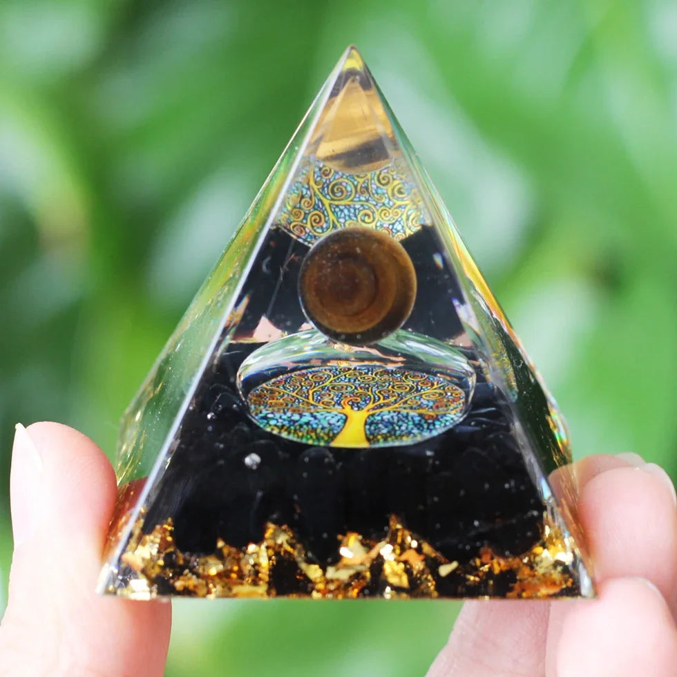 Healing Stones: Orgonite Pyramid Crystals - Healing Reiki Chakra Decor