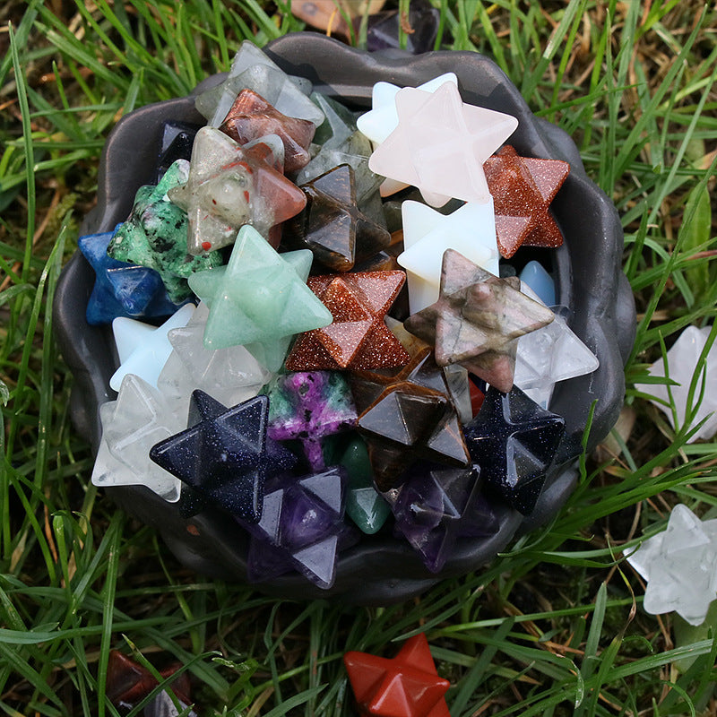 Healing Crystals: Natural Stone Merkaba Star - Sacred Meditation Energy Crystal