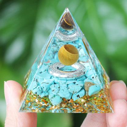 Healing Stones: Orgonite Pyramid Crystals - Healing Reiki Chakra Decor