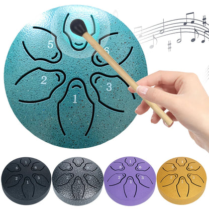 Steel Rain Drum 3" 6-Note Hand Pan for Yoga & Meditation