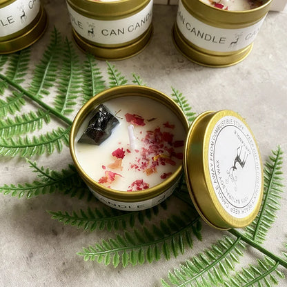 Scented Candles: Aromatherapy Soy Candles - Crystal Salt & Dried Flower Scents