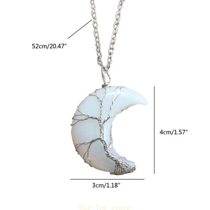 Crystal Necklace: 40GB Crystal Pendant Necklace - Natural Gemstone Jewelry Gift