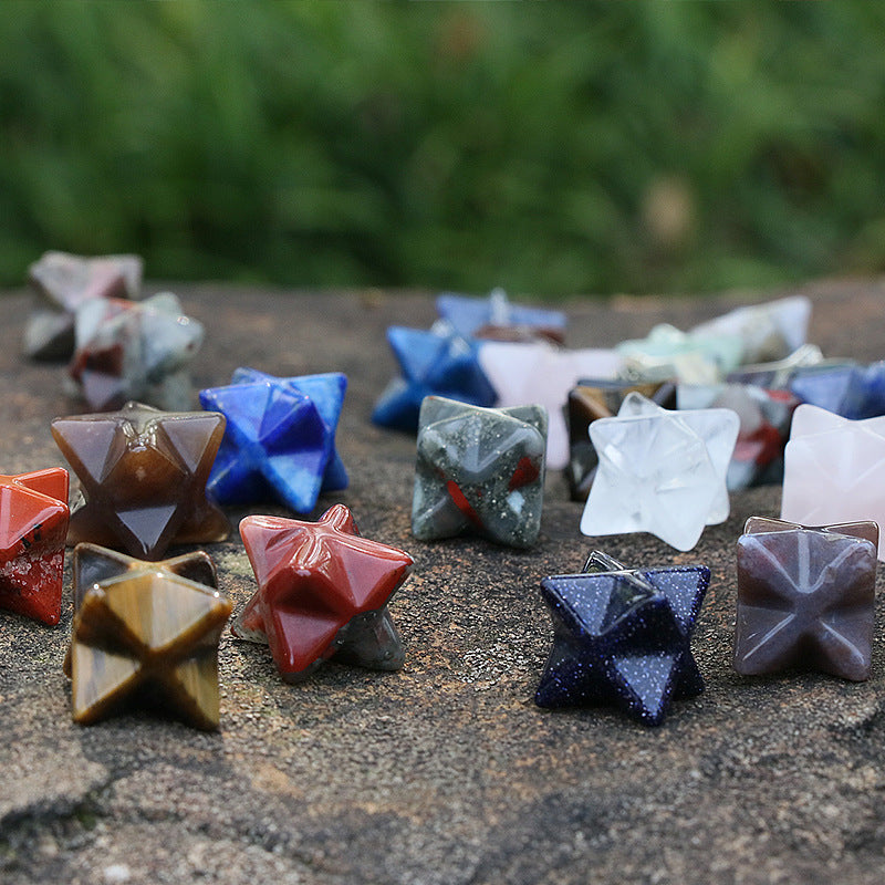 Healing Crystals: Natural Stone Merkaba Star - Sacred Meditation Energy Crystal