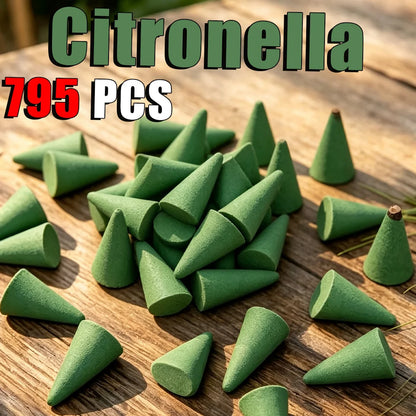 Large Lemongrass-Scented Incense, 4cm High Incense Cone, Rich Aroma, Burns Continuously, Creates an Aesthetic Smoke Effect, Suitable for Purifying the Air, Meditation, Yoga, Reading, Etc