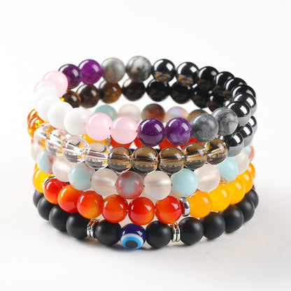 Natural Stone Healing Bracelet: 8mm Lucky Wealth Beads Jewelry