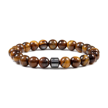 Natural Stone Lava Tiger Eye Bracelet Healing Charm Bracelet