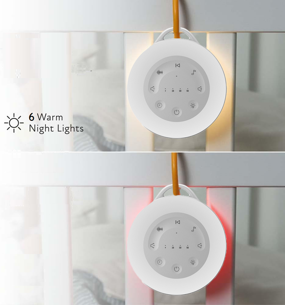 White Noise Sound Machine with RGB Light & Timer for Sleep