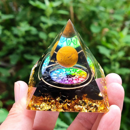 Healing Stones: Orgonite Pyramid Crystals - Healing Reiki Chakra Decor