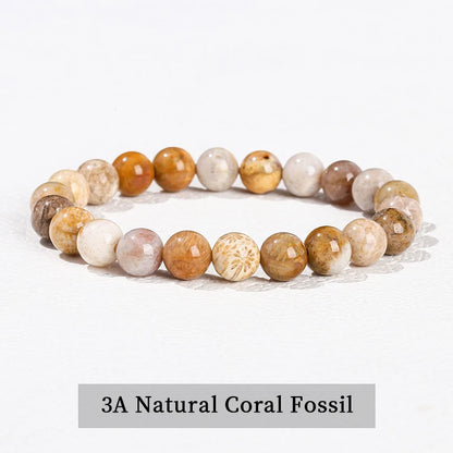 Healing Stone Bracelet: Obsidian, Fluorite, Jasper Beads