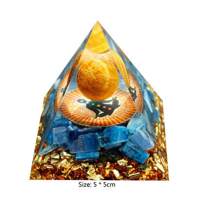 Crystal Energy Orgone Pyramid - Chakra Stone Meditation Gift