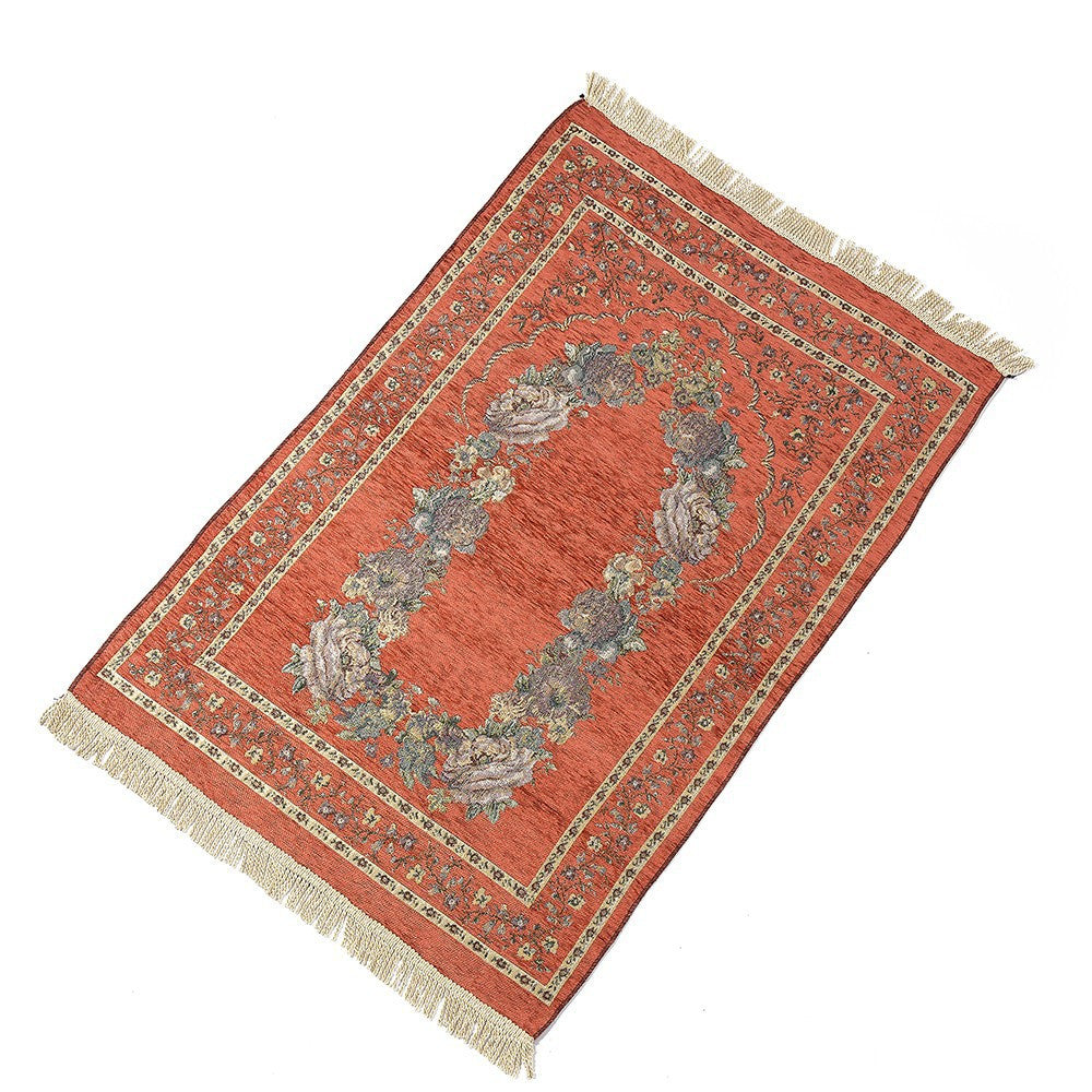 Prayer Rugs: Muslim Prayer Mat Chenille Cotton Rug - Portable & Decorative
