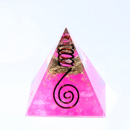 Crystal Energy Orgone Pyramid - Chakra Stone Meditation Gift