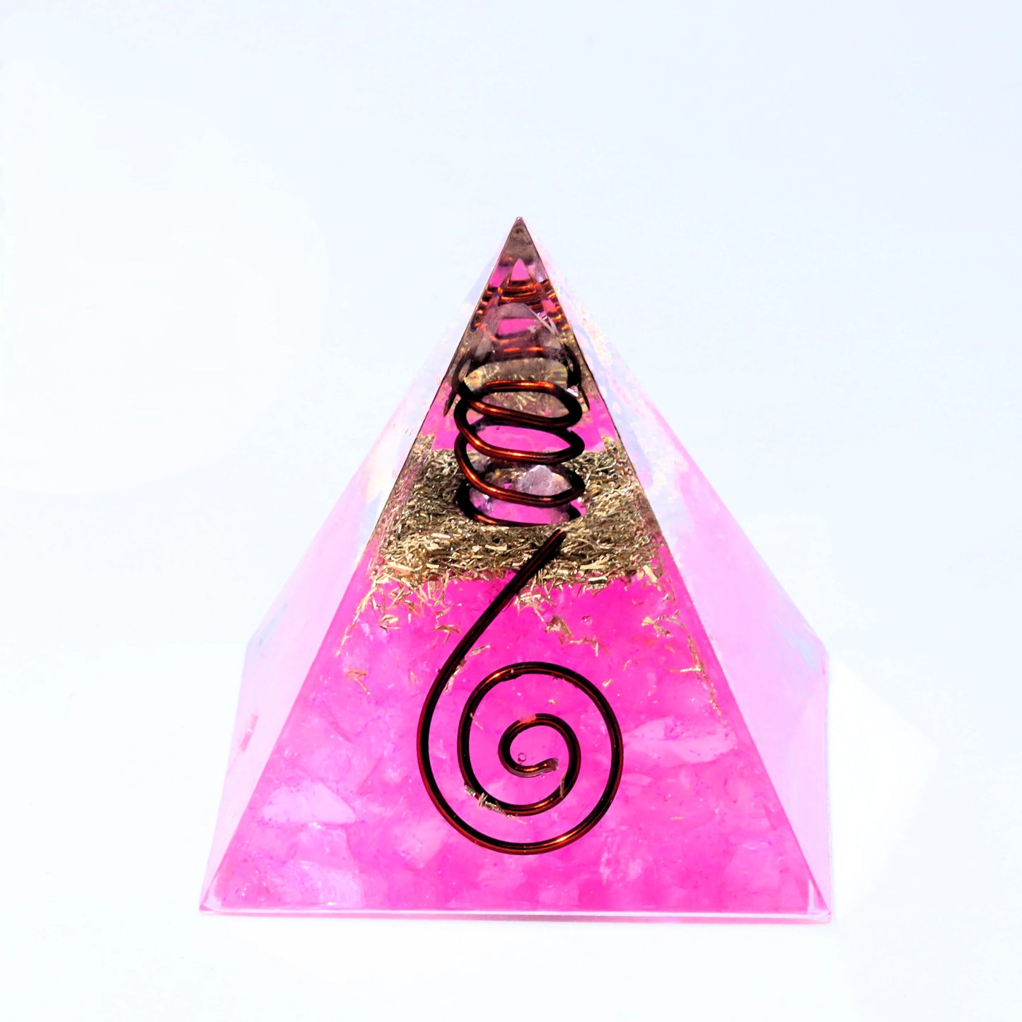 Crystal Energy Orgone Pyramid - Chakra Stone Meditation Gift