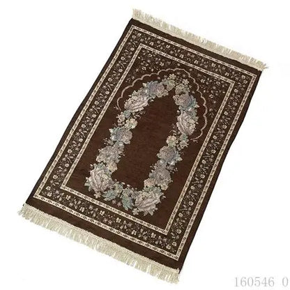 Prayer Rugs: Muslim Prayer Mat Chenille Cotton Rug - Portable & Decorative