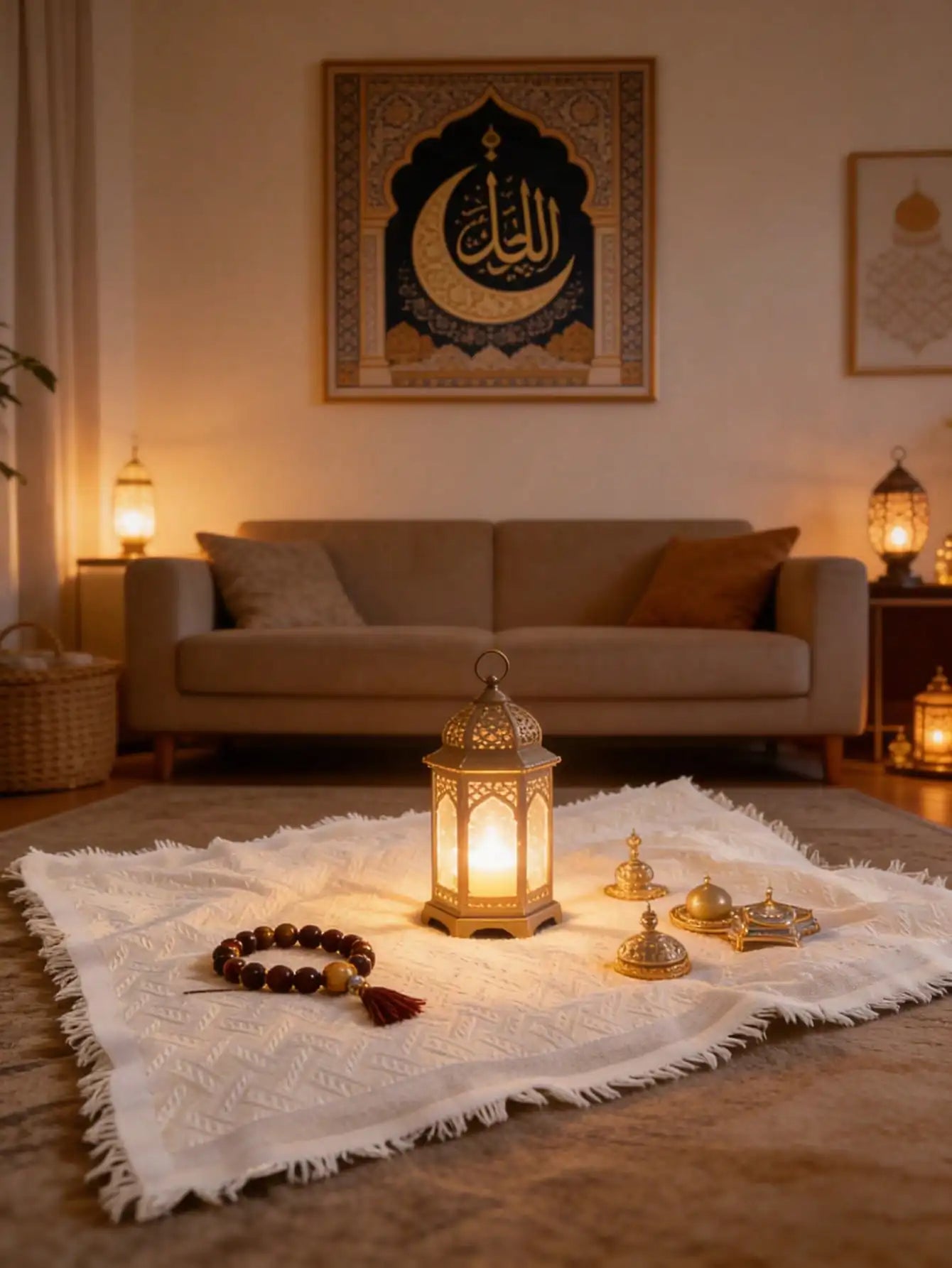 1pc boho Yoga Meditation Mat-Cotton Blend Fringe Muslim Prayer Mat Rug Ramadan Gift for Outdoor Picnics Home Decor