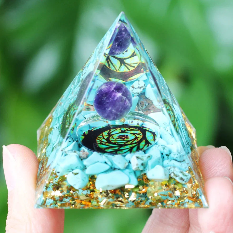 Healing Stones: Orgonite Pyramid Crystals - Healing Reiki Chakra Decor