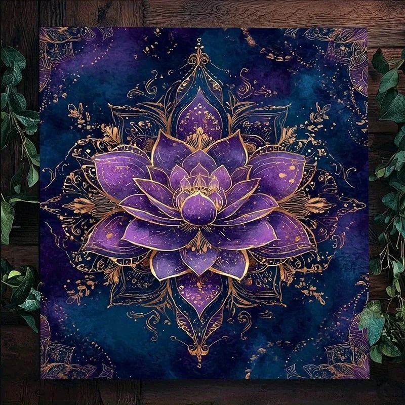 Tarot Tablecloth Sun & Moon Divination Altar Cloth Flower of Life Night Sky Tarot Cloth Astrology Universe Golden Star Tarot Mat