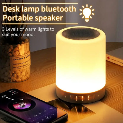 Bluetooth Speaker: Portable Wireless Bluetooth Speaker Mini Touch Light LED Night Light Bedside Table Lamp for Kids - Better Sleep Gift