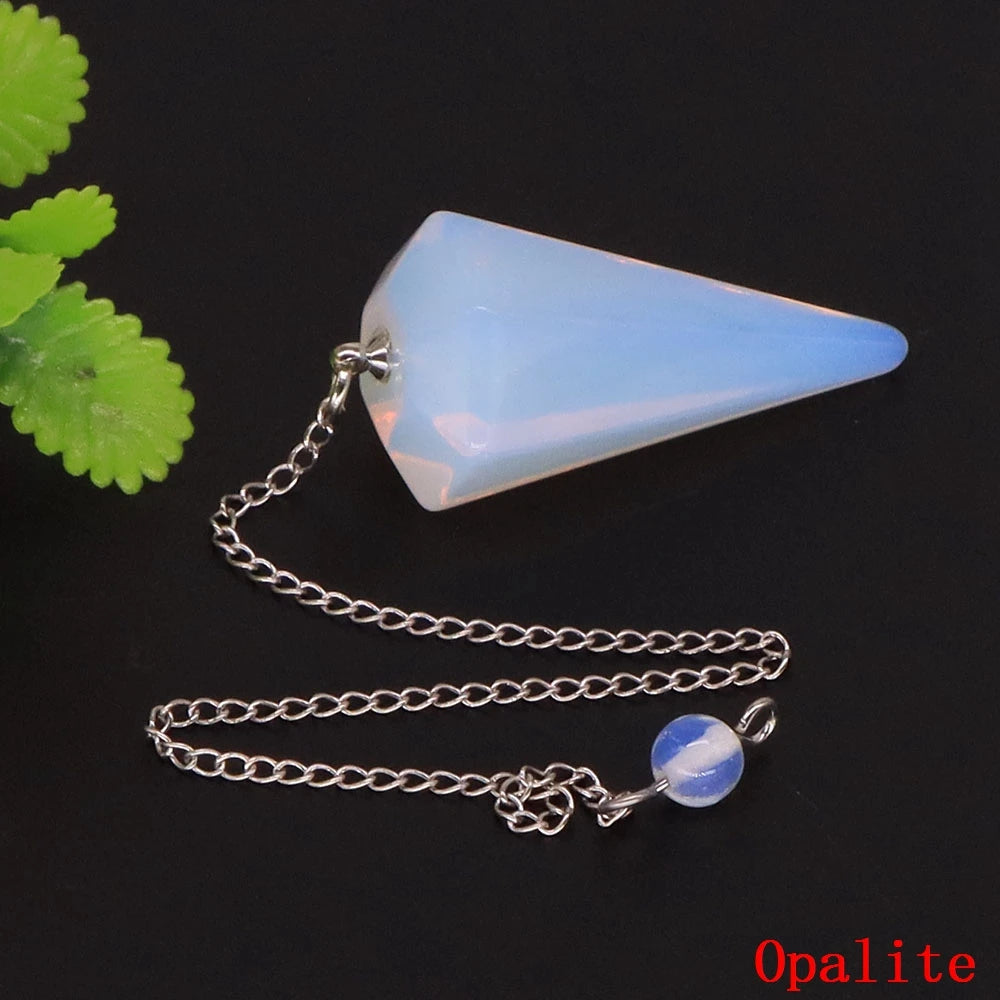 Natural Stone Healing Crystal Pendulum For Divination Dowsing Reiki Quartz Pendulo Jewelry Pendant Witchcraft Supplies Wholesale