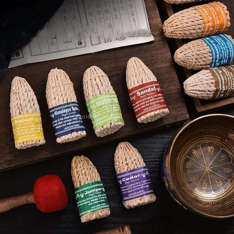 Incense: Sandalwood Rope Incense 50pcs - Handmade Nepal Aromatherapy