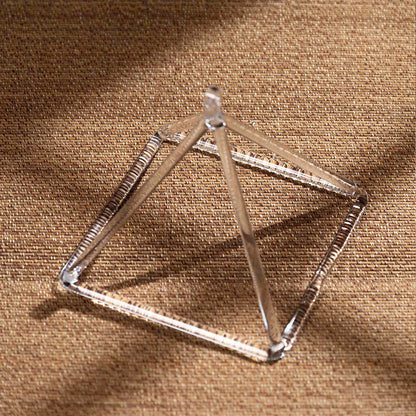 Hye-eun 3-9inch Clear Crystal Singing Pyramid Musical Instruments Sound Energy Healing Relaxation Yoga Meditation