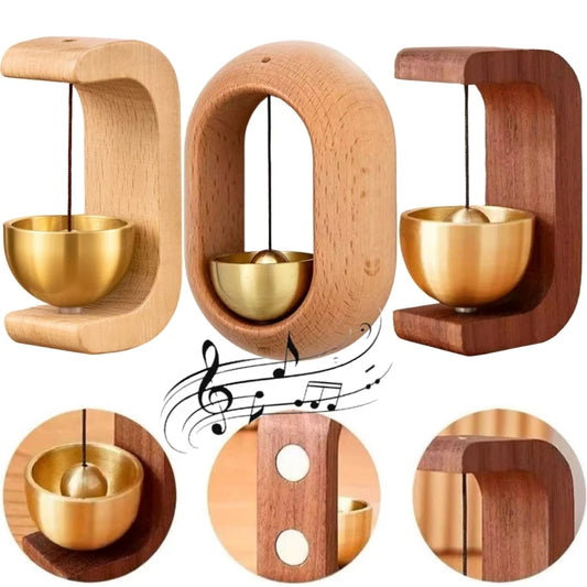 Magnetic Hanging Door Bell Wooden Doorbell Wind Chimes Beech Wood Shop Keeper Bells for Home & Business Door Opening Decoration