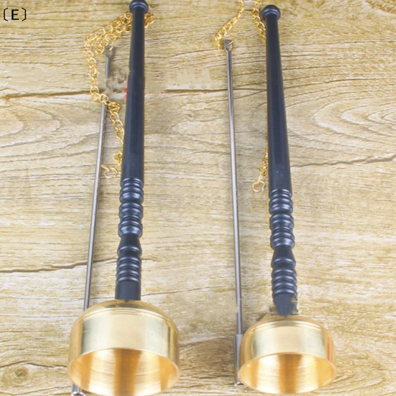 Tibetan Meditation & Prayer Bell - Wooden Handle Brass Bell For Buddhism Singing Scripture Implement Temple Ceremony Supplies